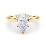 IGI Lab-Grown Pear Diamond Five Prong Solitaire Engagement Ring, D Color VVS Clarity