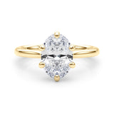 IGI-Labor-gezüchteter ovaler Diamant-Solitärring mit 6 Krappen, Farbe D, Reinheit VVS