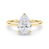 IGI Lab-Grown Pear Diamond 5 Claw Solitaire Engagement Ring, D Color VVS Clarity