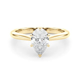 IGI Lab-Grown Pear Diamond 6 Prong Set Solitaire Engagement Ring, D Color VVS Clarity