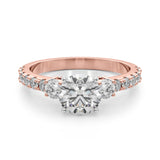 Rose gold ring with a diamond
