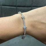 5.25 Carat Round Natural Diamond Cluster Tennis Bracelet in 9K White Gold