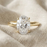 Amora Oval 3.00ct Hidden Halo Lab Diamond Engagement Ring G/VS1 in 18K Gold