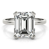 Lab-Grown Emerald Cut D-VVS Diamond Solitaire Engagement Ring.