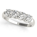 4-Stone Half Eternity Ring in Gold & Platinum