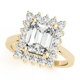 Regal Color Rings Emerald Diamond Engagement Ring — 9K/18K Gold & Platinum