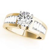 Brilliant Fancy Shape Baguette Round Diamond Engagement Ring — 9K/18K Gold & Platinum