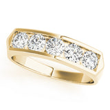 Channel Set Half Eternity Ring in Gold & Platinum