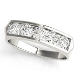 Channel Set Half Eternity Ring in Gold & Platinum
