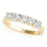 5-Stone Half Eternity Ring in Gold & Platinum