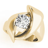 Luxe Solitaires Any Shape Round Diamond Engagement Ring — 9K/18K Gold & Platinum
