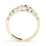 Double Row Bar Set Half Eternity Ring in Gold & Platinum