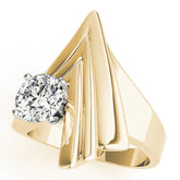 Sophisticated Solitaires Any Shape Round Diamond Engagement Ring — 9K/18K Gold & Platinum