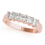 Fancy Princess Half Eternity Ring in Gold & Platinum