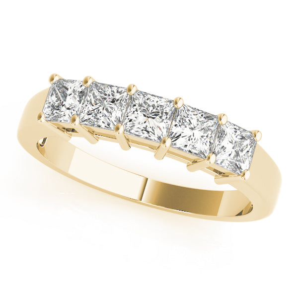 Fancy Princess Half Eternity Ring in Gold & Platinum