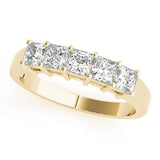 Fancy Princess Half Eternity Ring in Gold & Platinum