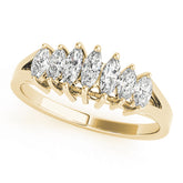 Fancy Marquise Half Eternity Ring in Gold & Platinum