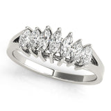 Fancy Marquise Half Eternity Ring in Gold & Platinum