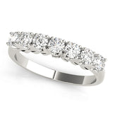 Prong Set Half Eternity Ring in Gold & Platinum