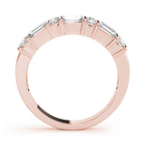 Bar Set Fancy Baguette Half Eternity Ring in Gold & Platinum