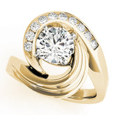 Lustrous Remounts Round Diamond Engagement Ring — 9K/18K Gold & Platinum