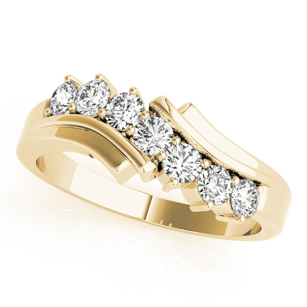 Prong Set Half Eternity Ring in Gold & Platinum