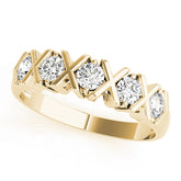 Xo- Prong Set Half Eternity Ring in Gold & Platinum