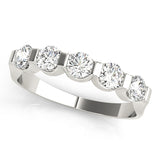 Bar Set Half Eternity Ring in Gold & Platinum