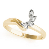 Bypass Marquise Leaf Half Eternity Ring in Gold & Platinum