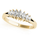 Fancy Marquise Half Eternity Ring in Gold & Platinum
