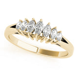 Fancy Marquise Half Eternity Ring in Gold & Platinum