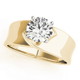 Heirloom Solitaires Any Shape Round Diamond Engagement Ring — 9K/18K Gold & Platinum