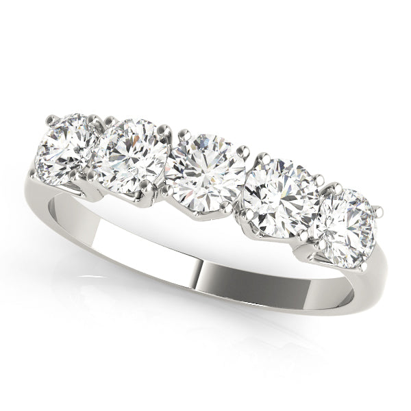 5-Stone Half Eternity Ring in Gold & Platinum
