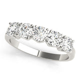5-Stone Half Eternity Ring in Gold & Platinum
