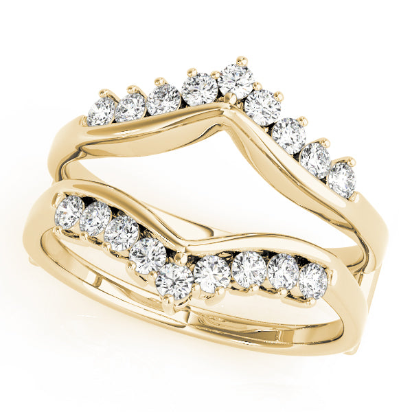Wraps & Inserts Curved Half Eternity Ring in Gold & Platinum