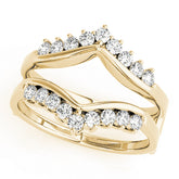 Wraps & Inserts Curved Half Eternity Ring in Gold & Platinum