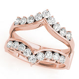 Chevron Engagement Enhancer Half Eternity Ring in Gold & Platinum