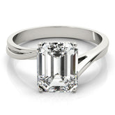 Lab-Grown Emerald Cut Diamond Four-Prong Solitaire Engagement Ring.