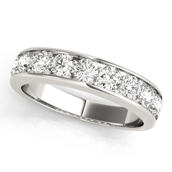 Channel Set Half Eternity Ring in Gold & Platinum