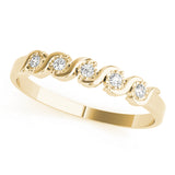 S Bands Half Eternity Ring in Gold & Platinum