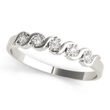 S Bands Half Eternity Ring in Gold & Platinum