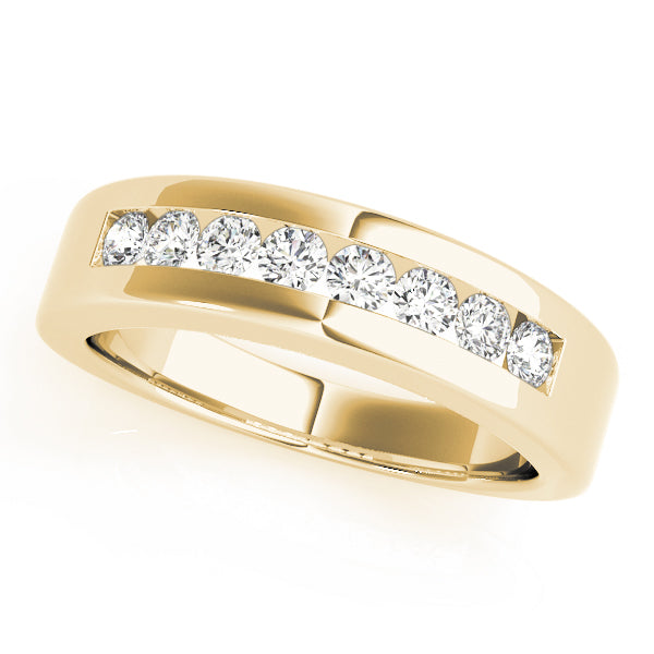 Channel Set Half Eternity Ring in Gold & Platinum
