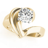 Brilliant Solitaires Any Shape Round Diamond Engagement Ring — 9K/18K Gold & Platinum