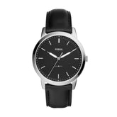 Fossil Minimalist Black Dial Men's Three-Hand Stainless Steel Watch
