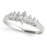 Fancy Marquise Half Eternity Ring in Gold & Platinum