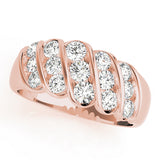 S Bands Half Eternity Ring in Gold & Platinum