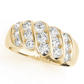 S Bands Half Eternity Ring in Gold & Platinum