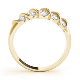S Bands Half Eternity Ring in Gold & Platinum