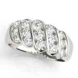 S Bands Half Eternity Ring in Gold & Platinum