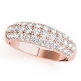 Multirow Pavã© Half Eternity Ring in Gold & Platinum